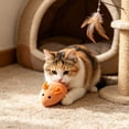 thumbnail image 5 of Orange Mouse Cat Plush Toy, Fruit Shaped Interactive Kitten Play Toy with Long Tail for Indoor Cat Entertainment, 5 of 6