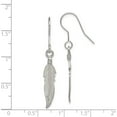 thumbnail image 4 of Sterling Silver Feather Earrings (41 X 7) Made In United States qe26, 4 of 5