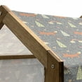 thumbnail image 5 of Forest Pet House, Doodle Wildlife Pattern with Smiling Fox Mushrooms Pine Trees and Rain Clouds Print, Outdoor & Indoor Portable Dog Kennel with Pillow and Cover, 5 Sizes, Multicolor, by Ambesonne, 5 of 5