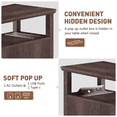 thumbnail image 4 of FAGAGA End Tables for Living Room,Wooden Nightstand for Bedroom with Charging Station,Espresso, 4 of 10