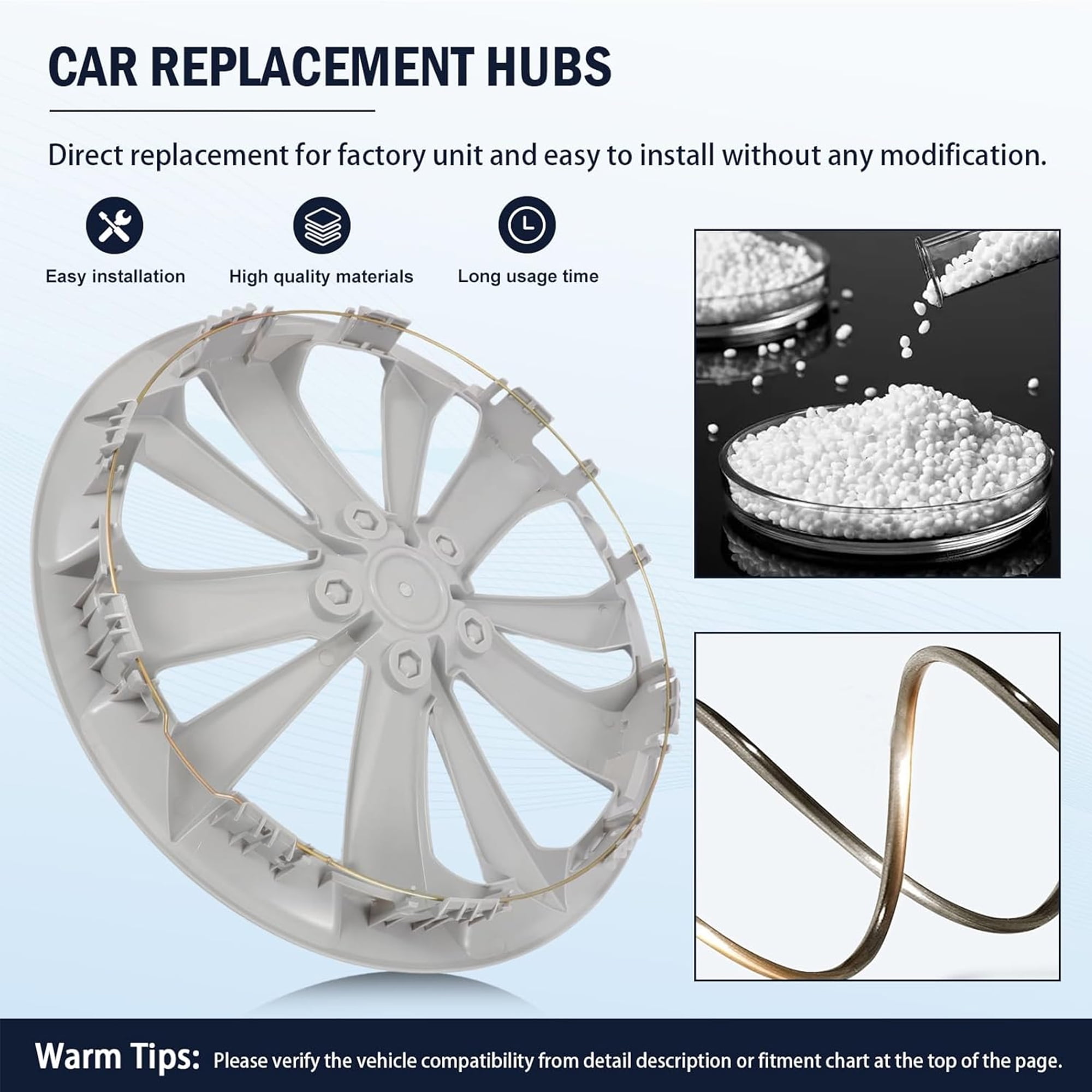 16" Hubcap Wheel Hub Cover for Subaru Impreza 2017 - 2023 Accessories, Lossless Installation Hub Cap, Silvery