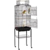 Alden Design 64" Large Rolling Metal Bird Cage with Open Top, Black