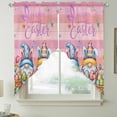 thumbnail image 2 of Easter Gnomes Bunnies Swag Curtains for Kitchen/Bedroom/Living Room, Spring Easter Eggs Floral Pink Wood Scalloped Curtains 63 Inch Long, Window Swag Topper Curtains Valances 2 Panels Set 36"x63", 2 of 8