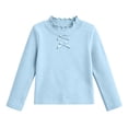 thumbnail image 3 of fatyb Girls Thermal Tops Ruffle Mock Neck Long Sleeve Shirts Stretch Knit Undershirts Soft Base Layer Tee, 3 of 4