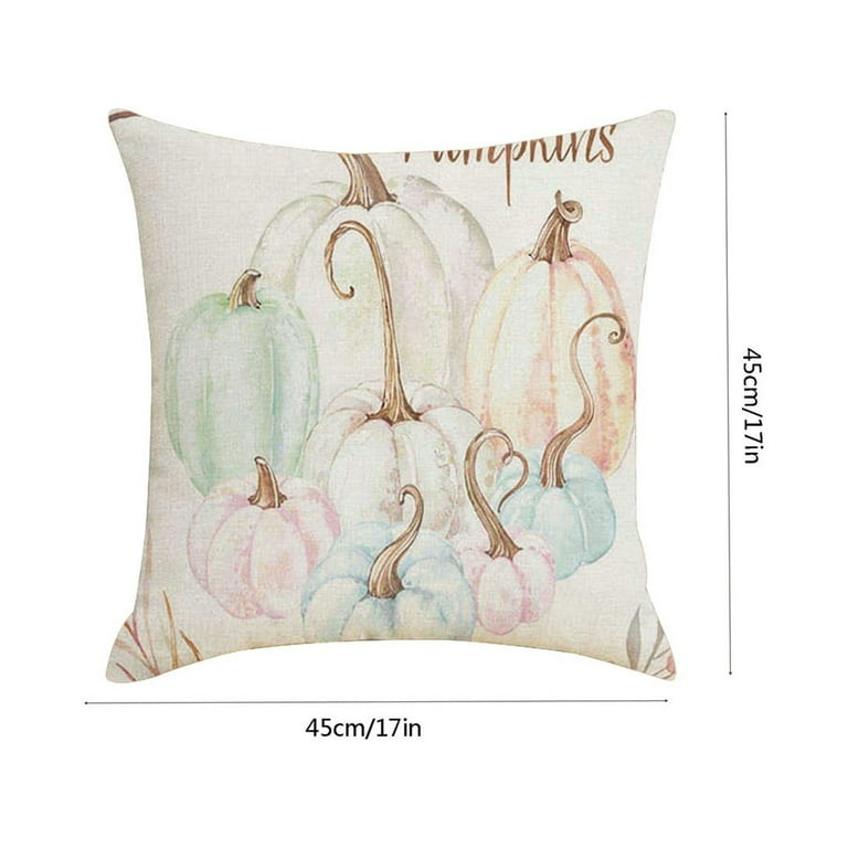 Clearance! Eqwljwe Thanksgiving Pillow Covers 18x18, Pumpkin Throw Pillow Covers , Give Thanks Farm Truck Fall Holiday Linen Couch Cushion Cases Home