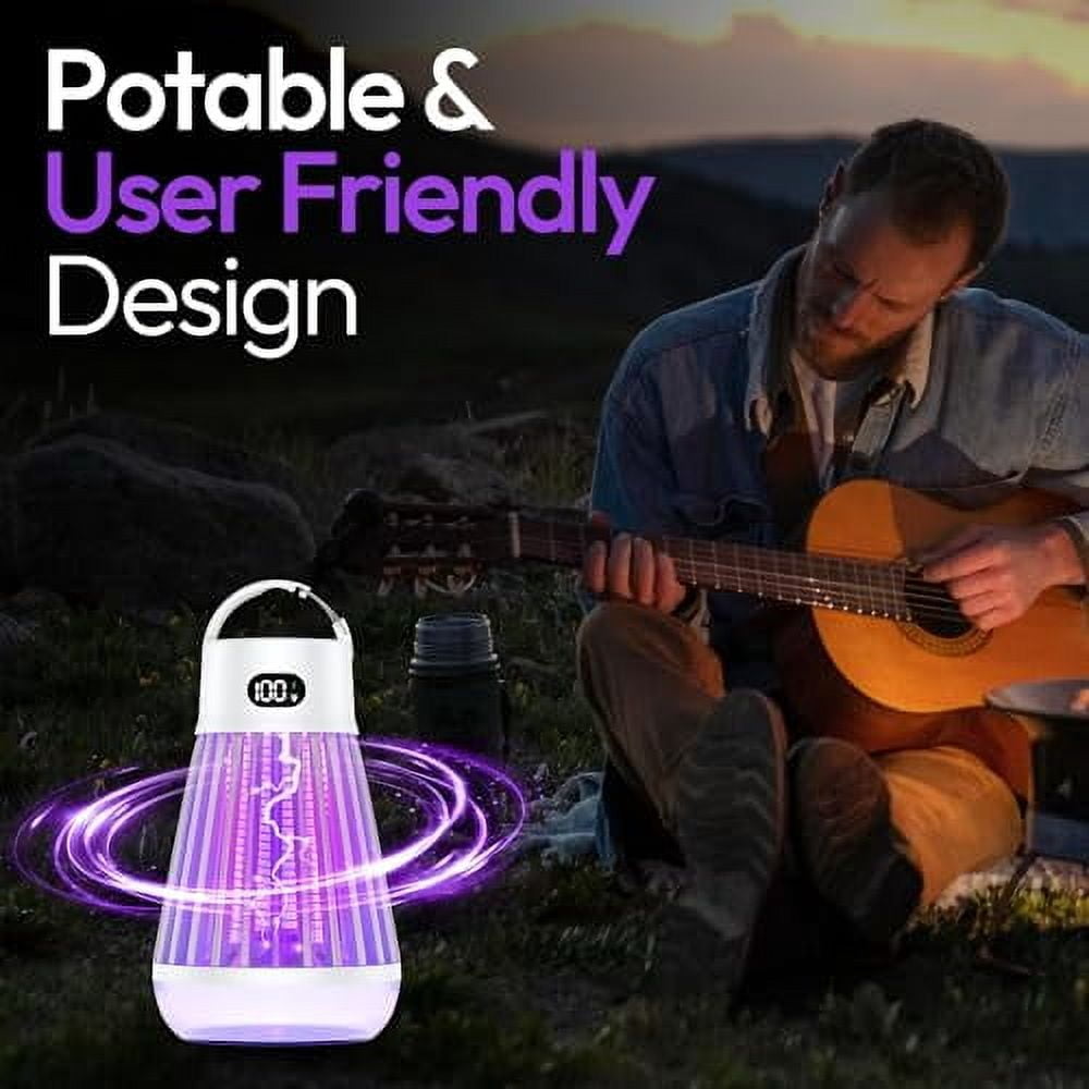 Zapper 2.0 Gold Portable Bug Zapper, Indoor & Outdoor, Cordless Rechargeable Mosquito Zapper, Hanging Hook, 1500V High Voltage, Trap for Fly, Insect, Mosquito & Bugs