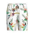 thumbnail image 4 of Fotbe Pretty Floral With Leaves Pajama Shorts for Men, Men's Pajama Bottoms, Sleepwear,Short Pajama Pants-Large, 4 of 9