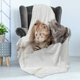 thumbnail image 4 of Animal Soft Flannel Fleece Throw Blanket, 2 Little Scottish Fold Kittens on the White Background Digital Artwork Print, Cozy Plush for Indoor and Outdoor Use, 50" x 70", White and Grey, by Ambesonne, 4 of 5