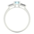 thumbnail image 4 of 0.8 ctw 3 Stone Anniversary Ring for Women | Emerald Cut Natural Aquamarine | Hyperallergenic Solid 18K White Gold, 4 of 5