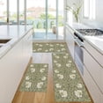 thumbnail image 6 of William Morris Vintage Floral Kitchen Rugs Sets of 3,Non Slip Rubber Kitchen Mats for Floor Farmhouse Washable Kitchen Area Rugs Floor Carpet Runners for Hallway Laundry Room,Sage Green/Yellow, 6 of 6