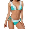 thumbnail image 1 of Womens Low Waist Bikini Sets Knot Front String Ruffled Two Piece Swimsuits, 1 of 6