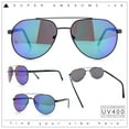 thumbnail image 2 of Mens Racer Tear Drop Double Bridge Officer Police Style Metal Sunglasses Gunmetal - Teal Mirror, 2 of 8
