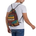 thumbnail image 6 of Native-American Heritage Month Indigenous Pride Drawstring Backpack Sackpack String Bag Cinch Waterproof Bags for Gym Sports Yoga Travel Beach Swimming shopping, 6 of 7