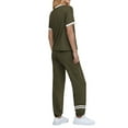 thumbnail image 4 of MOSHU Womens Two Piece Outfits Short Sleeve Color Block Tops Long Pants with Drawstring Tracksuit Jogger Sets, 4 of 9