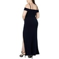 thumbnail image 2 of CITY STUDIO Womens Navy Spaghetti Strap Off Shoulder Short Formal Fit + Flare Dress Plus 22W, 2 of 3