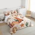 thumbnail image 3 of Homewish Retro Cowboy Boots Queen Comforter Set,Rustic Cow Print Bedding Sets,Mushroom Cacrus Flower Pattern Bedding Comforter Set For Teens,Super Cozy Room Decor Reversible,3pcs, 3 of 8