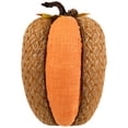 thumbnail image 4 of Northlight Burlap and Jute Woven Tall Fall Harvest Pumpkin with Berries - 10.5" - Orange and Brown, 4 of 8