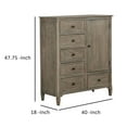 thumbnail image 5 of Armoire with 6 Storage Drawers and Turnip Feet, Natural Brown, 5 of 5