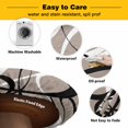 thumbnail image 3 of Elastic Fitted Round Tablecloth, Brown Geometric Waterproof Stretch Table Cover for 45"-54" Tables, Vintage Black White Striped Abstract Art Washable Outdoor Tablecloths for Patio, Picnic, Camping, 3 of 9