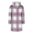 thumbnail image 4 of Coats for Women Long Sleeve Hooded Christmas Plaid Color Button Loose Casual Jacket,Womens Coats Plus Size Pink XXL, 4 of 6