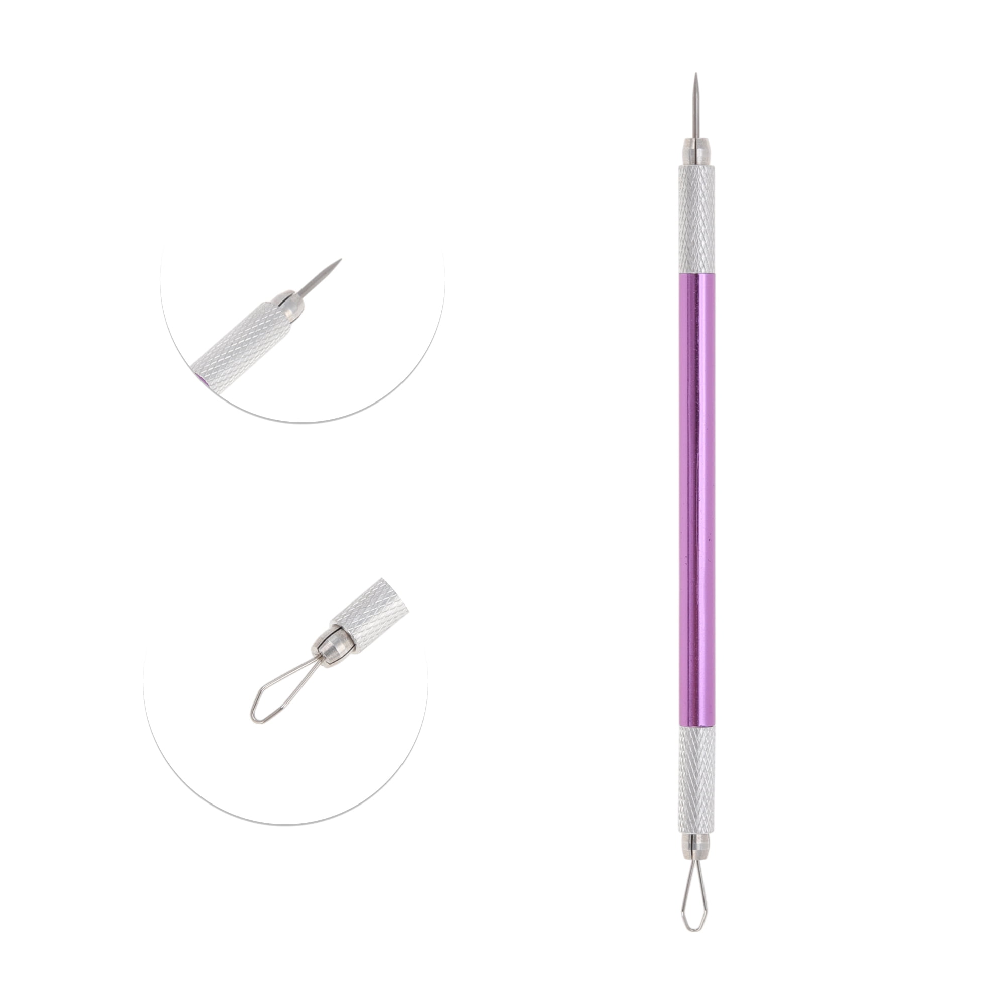 Unique Bargains Convenient Double-Ended Pimple Extractor 1 Pc Purple