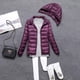 thumbnail image 4 of Chaqueta de plumón ligera con capucha y cremallera desmontable para mujer, abrigo corto ultrafino de otoño e invierno, 4 of 6