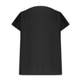 thumbnail image 6 of Lovskoo Women's Linen Shirts Cap Short Sleeve Loose Pollover Solid Color V-Neck Blouse Shirt Black, 6 of 7