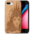 thumbnail image 1 of Case Yard Wooden Case Outside Soft TPU Silicone, Slim Fit Shockproof Wood Protective Phone Cover for Girls Boys Men and Women, Supports Wireless Charging Northern Queen Design case for iPhone-8-Plus, 1 of 7
