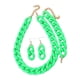 thumbnail image 1 of Conjunto de collar pulsera y pendientes Salvador Joyería de cadena gruesa acrílico, 1 of 9