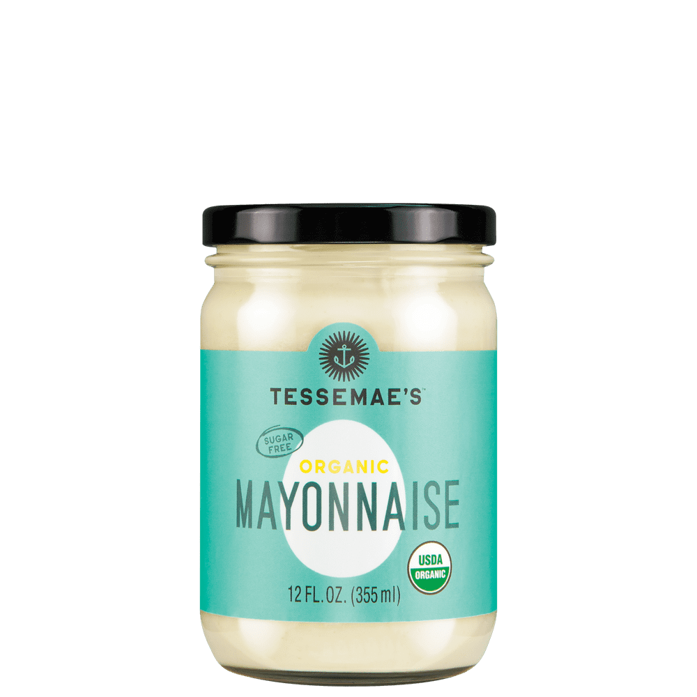 Tessemae's Organic Mayonnaise, 12oz, Sugar Free, Dairy Free Mayo, Gluten Free, Whole30 Approved