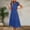 Blue, variant on U Women’s Short Sleeve Round Neck A Line Maxi Dress, Casual Solid Color Flowy Long Dress Purple,Women's Plus M