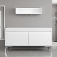thumbnail image 2 of Homy Casa Modern Entryway Shoe Storage Bench with Cushion & Wall Shelf, White Bookcase for Hallway, Bedroom, 2 of 8