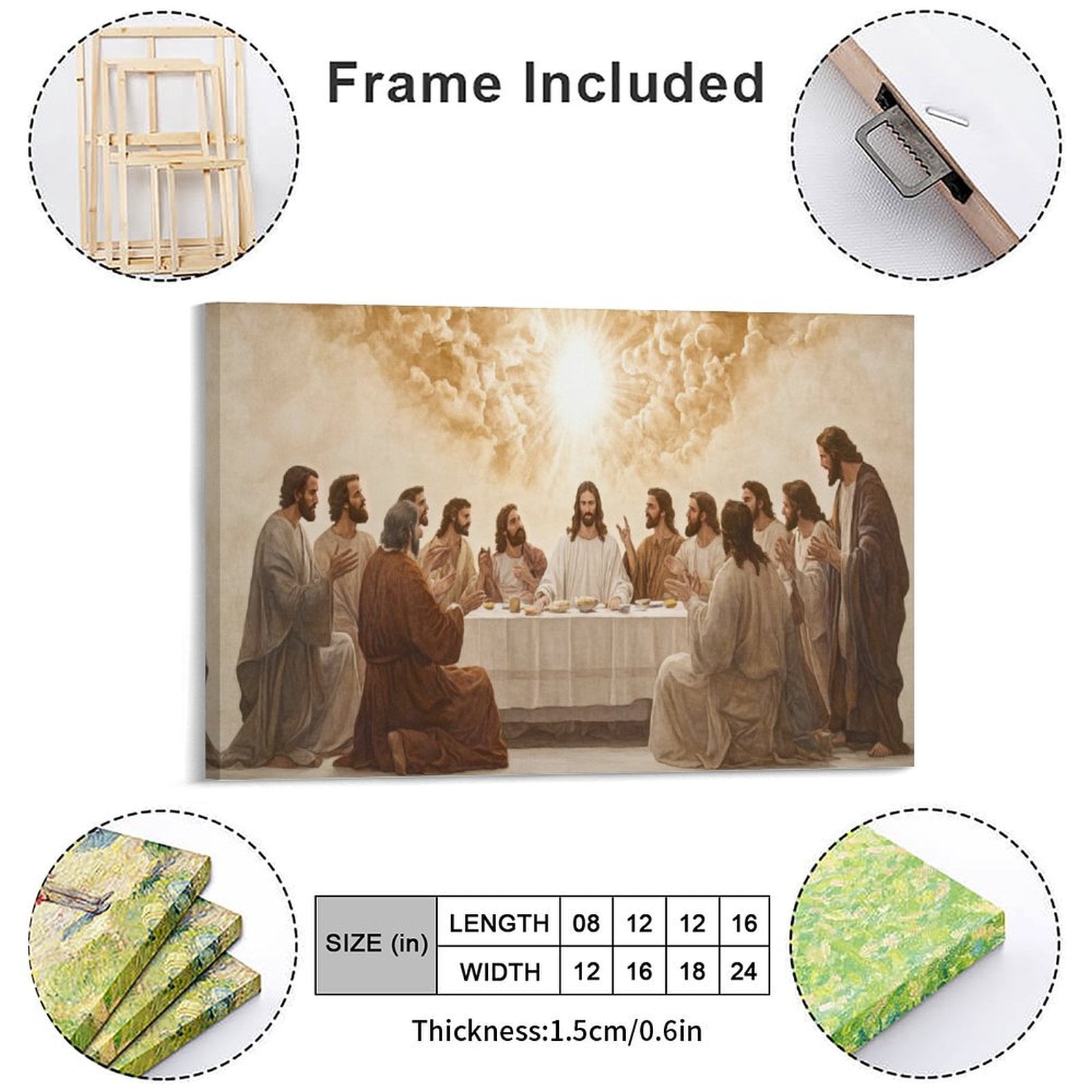 YarnArtistry The Last Supper Wall Art Canvas Print For Living Room And Bedroom Decor Gift Home