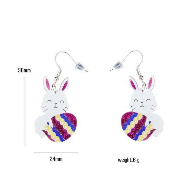 Pendientes asimétricos de Pascua, preciosos pendientes de orejas esmeriladas para regalar a una madre o a una niña.