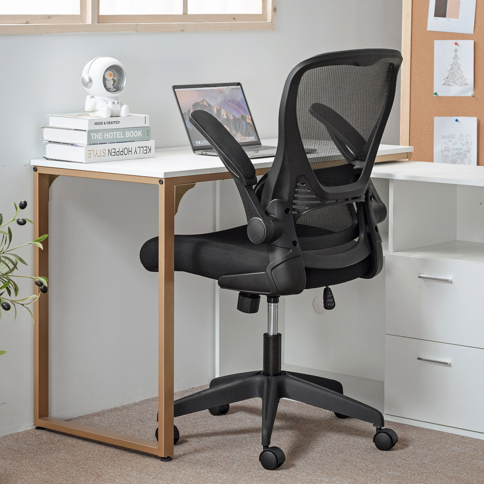 Hoffree Ergonomic Mesh Office Chair Mid Back Executive Chair with