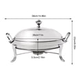 thumbnail image 3 of Chafing Dish Set Round 3.17Qt Stainless Steel Buffet Servers + Warmers, 3 of 9