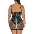 thumbnail image 3 of XINQIHANG Robe Moulante Sexy Élégante pour Femmes avec Strass, Robe de Soirée Longue, 3 of 4