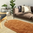 thumbnail image 2 of Lochas Soft Oval Rugs Fluffy Plush Modern Area Rug Shaggy Furry Carpet for Living Room Home Decor Play Mat,2.6'x5.3',Khaki, 2 of 7