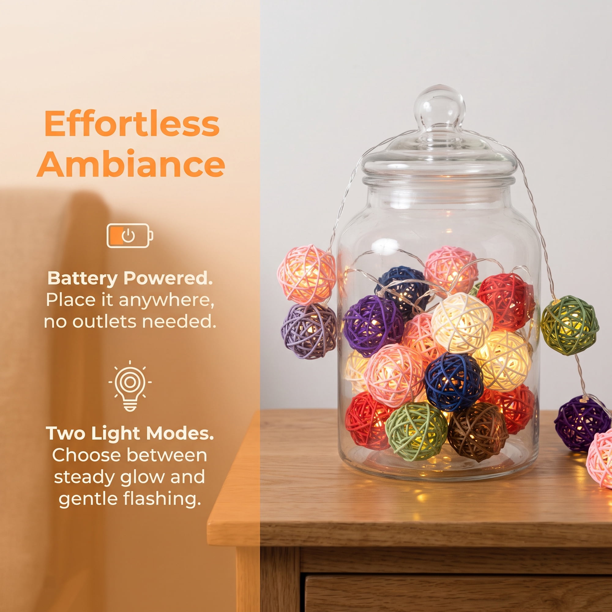 Unique Bargains Lights for Home Use with Flexible Design 13.1 ft Colorful Battery Operated