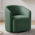 thumbnail image 2 of Comfort Pointe Amhurst Green Fabric Swivel Barrel Accent Chair, 2 of 12