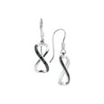 thumbnail image 1 of L U DIAMONDS Silver Black Diamond Infinity Dangle Earrings 1/5 Ctw, 1 of 2
