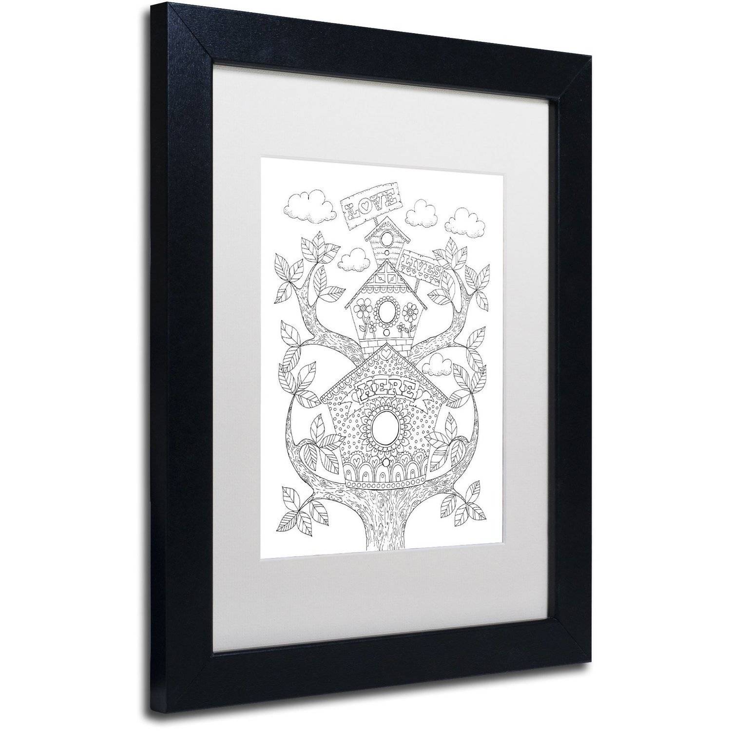 Trademark Fine Art "Letters and Words 12" Canvas Art by Hello Angel, White Matte, Black Frame