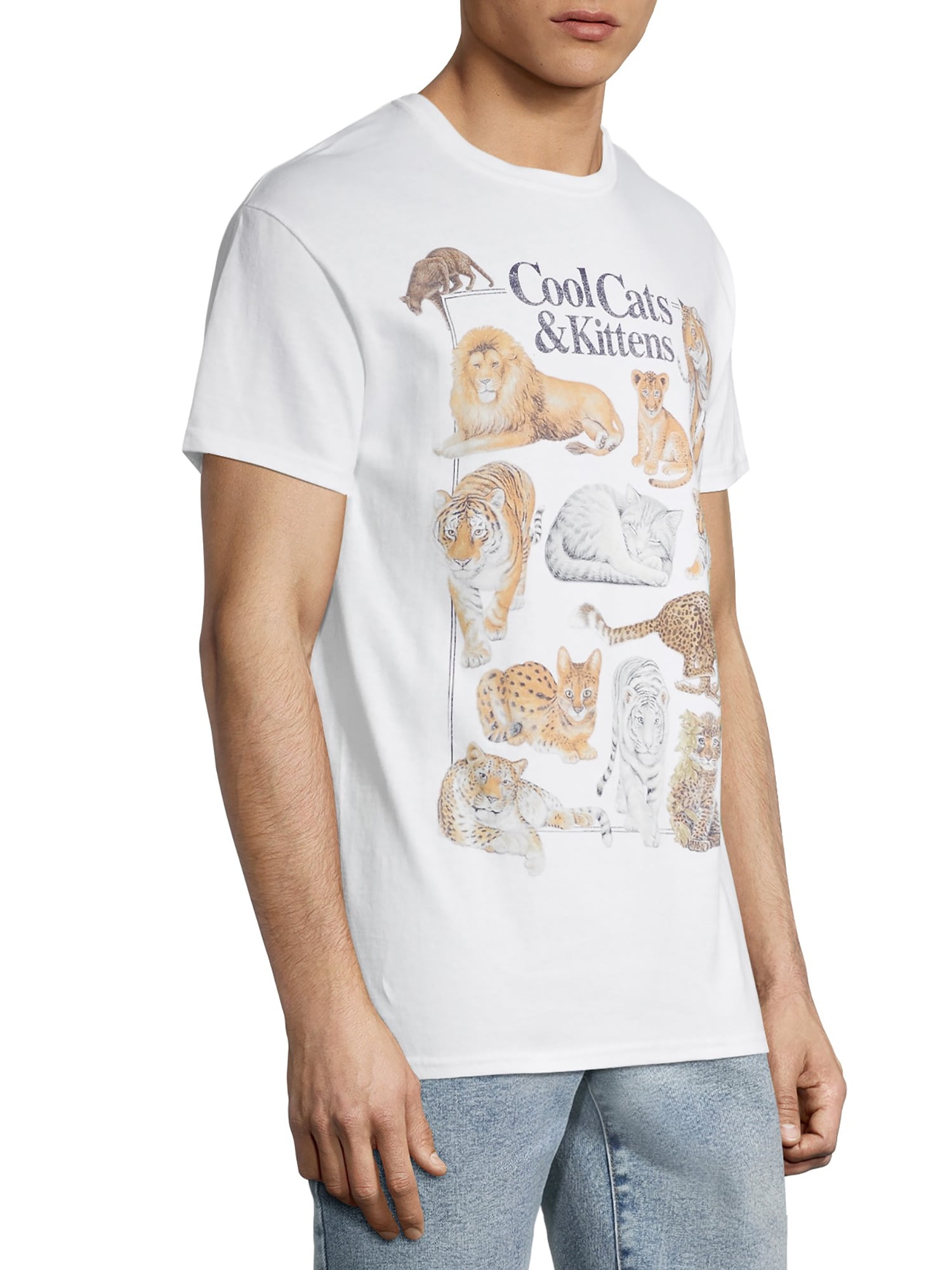 Types of Cats Men's T-Shirt | White | 2XL | Headline Shirts