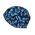 thumbnail image 2 of Fuzoiu Blue Butterfly Print Winter Beanie Hat for Men & Women,Warm Knit Cap,Women Windproof Watch Hat,Knit Warm Unisex Beanie, 2 of 7