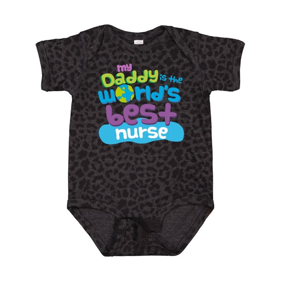 Inktastic Daddy is Worlds Best Nurse Boys or Girls Baby Bodysuit