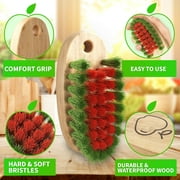 Konex Wooden VegeBrush - Vegetable Brush Scrubber, Produce Brush for Cleaning Fruits and Vegetables, Veggie Scrubber, Potato Scrubber (1 Pack)