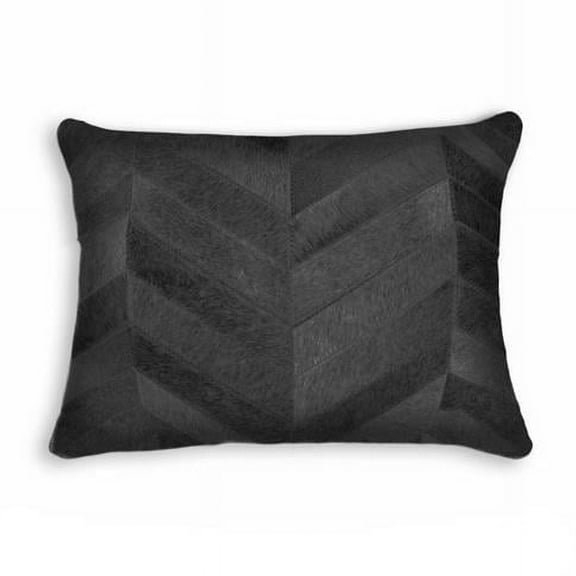 12 x 20 in. Cowhide Pillow - Black