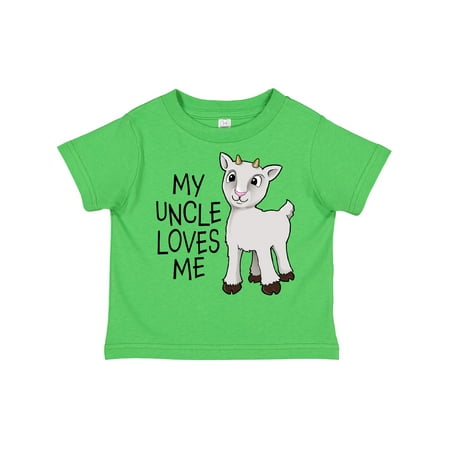 

Inktastic My Uncle Loves Me- Cute Goat Gift Toddler Boy or Toddler Girl T-Shirt