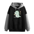 thumbnail image 3 of Women's Hoodies Sweatshirts Dynamic Cute Dinosaur Print Long Sleeve Hoodie for Everyday Comfort Black S, 3 of 4