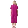 thumbnail image 4 of MINTREUS Pajama Sets for Women Notch Knit Top and Capri Pants Pjs Soft Lounge Sets, 2 Piece, Sizes M-3X, 4 of 7